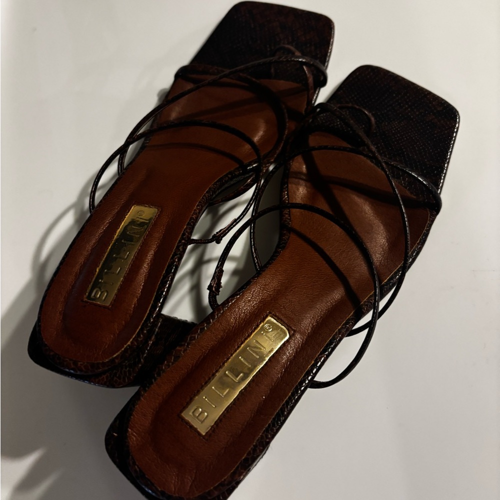 Billini Dark Brown Snakeskin Sandals
